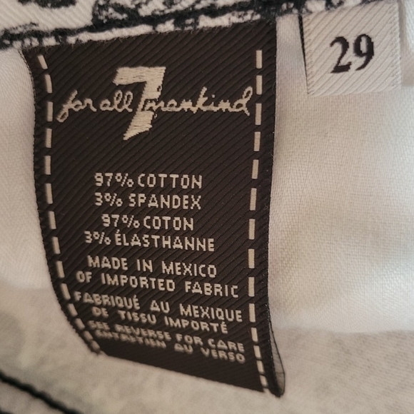 7 For All Mankind Jeans The Skinny in Etched Floral womens size 29 white & black - Picture 5 of 9